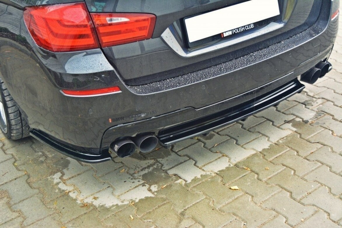 Diffusor Heckansatz passend für BMW 5er M-Paket Limousine/Touring F10/F11 (mit zwei Doppel Endstücken) schwarz Hochglanz