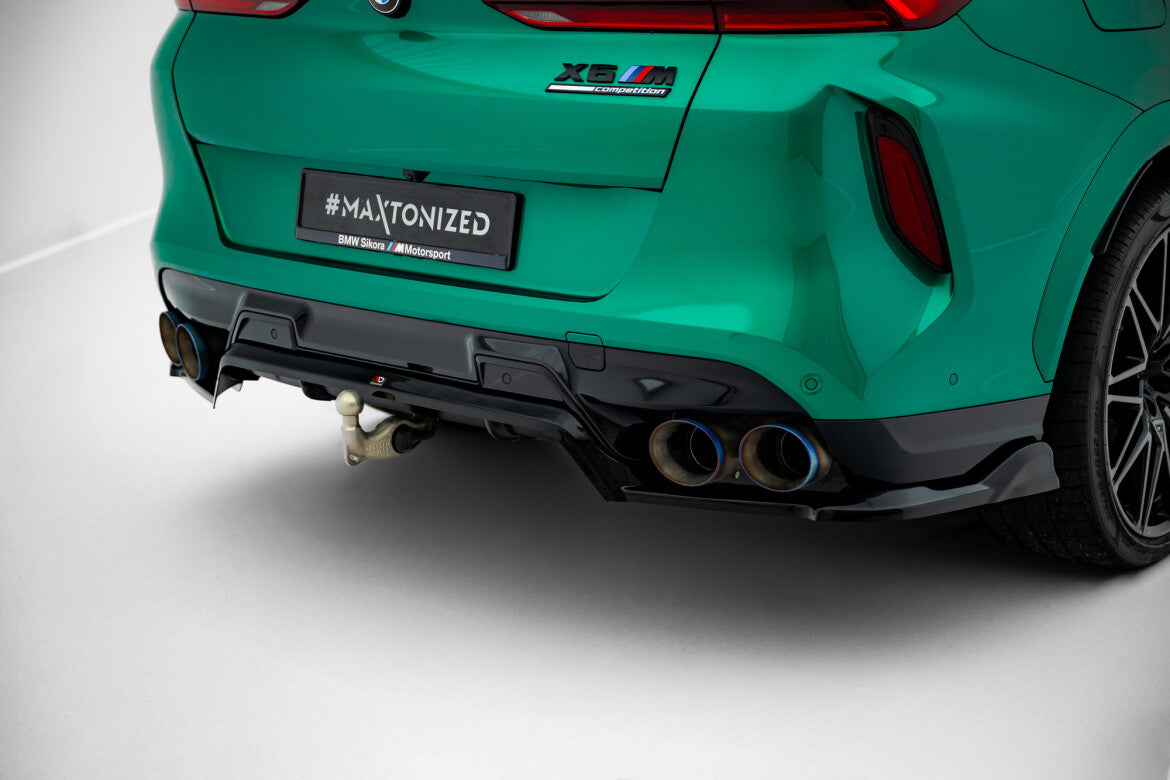 Diffusor Heckansatz passend für BMW X6 M F96 FL schwarz Hochglanz