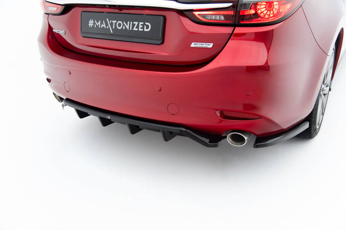 Diffusor Heckansatz passend für Mazda 6 Limousine Mk3 FL schwarz Hochglanz