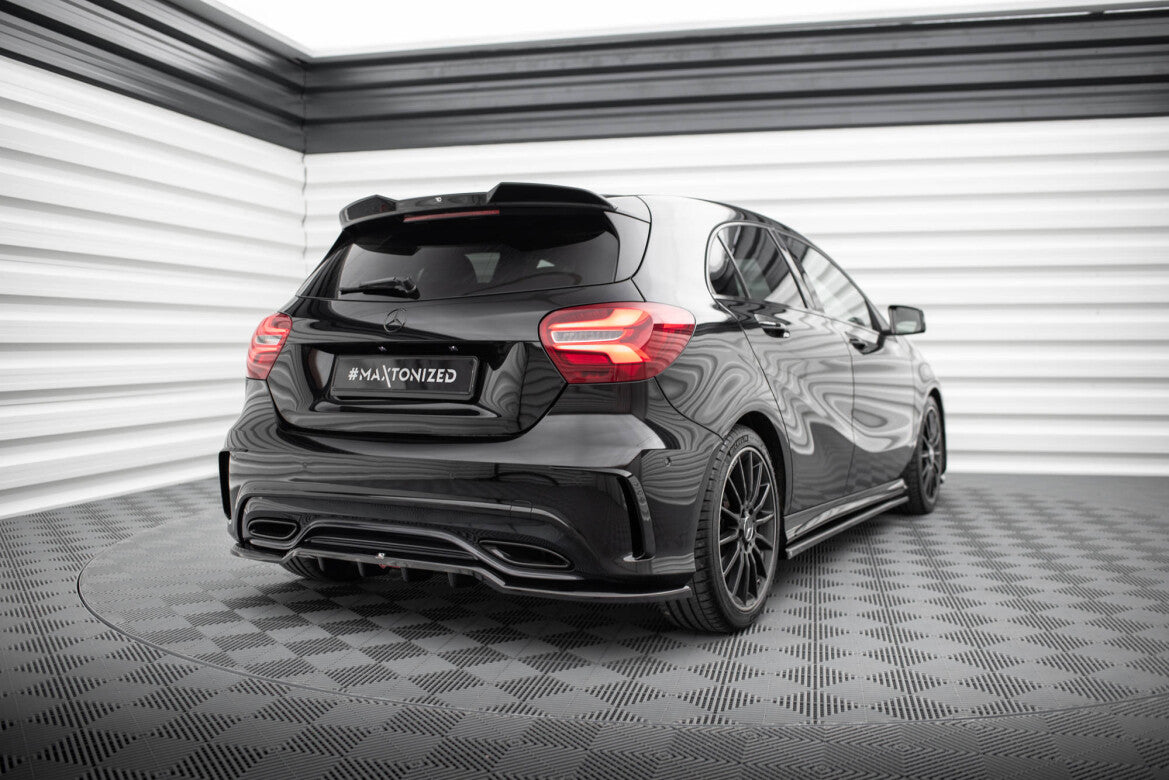 Diffusor Heckansatz passend für Mercedes A AMG-Line W176 Facelif schwarz Hochglanz