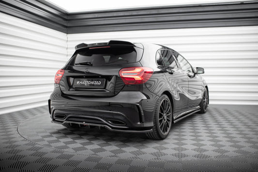 Diffusor Heckansatz passend für Mercedes A AMG-Line W176 Facelif schwarz Hochglanz