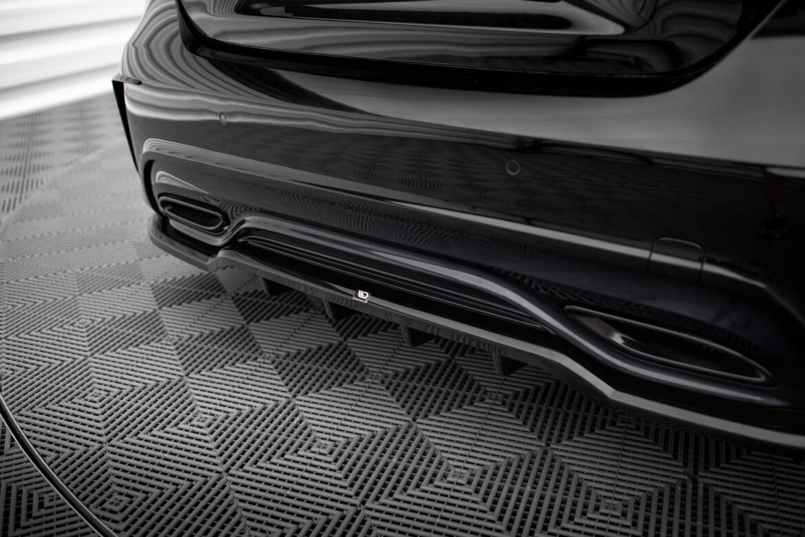 Diffusor Heckansatz passend für Mercedes A AMG-Line W176 Facelif schwarz Hochglanz