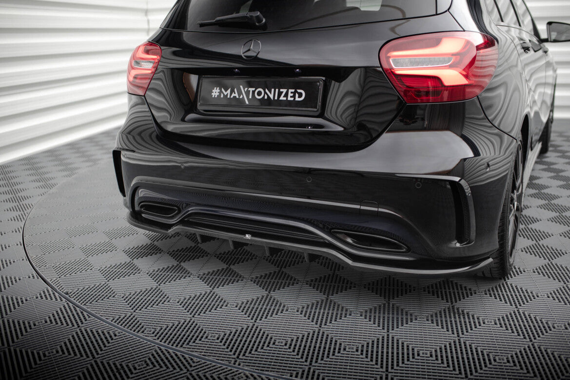 Diffusor Heckansatz passend für Mercedes A AMG-Line W176 Facelif schwarz Hochglanz