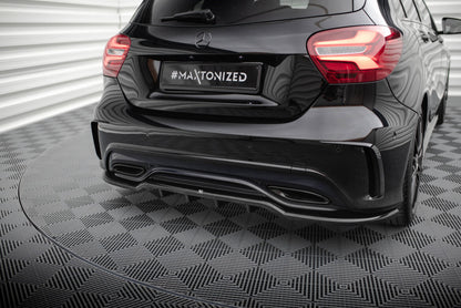Diffusor Heckansatz passend für Mercedes A AMG-Line W176 Facelif schwarz Hochglanz