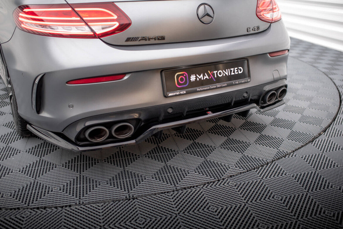Diffusor Heckansatz passend für Mercedes-AMG C43 Coupe / Cabrio C205 FL / A205 FL schwarz Hochglanz