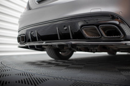 Diffusor Heckansatz passend für Mercedes-AMG C63 Limousine / Kombi W205 FL schwarz Hochglanz