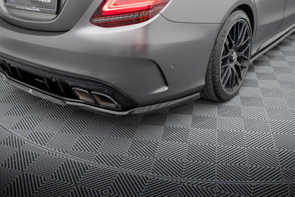 Diffusor Heckansatz passend für Mercedes-AMG C63 Limousine / Kombi W205 FL schwarz Hochglanz