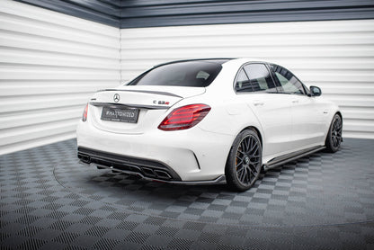 Diffusor Heckansatz passend für Mercedes-AMG C63 Limousine / Kombi W205 / S205 schwarz Hochglanz