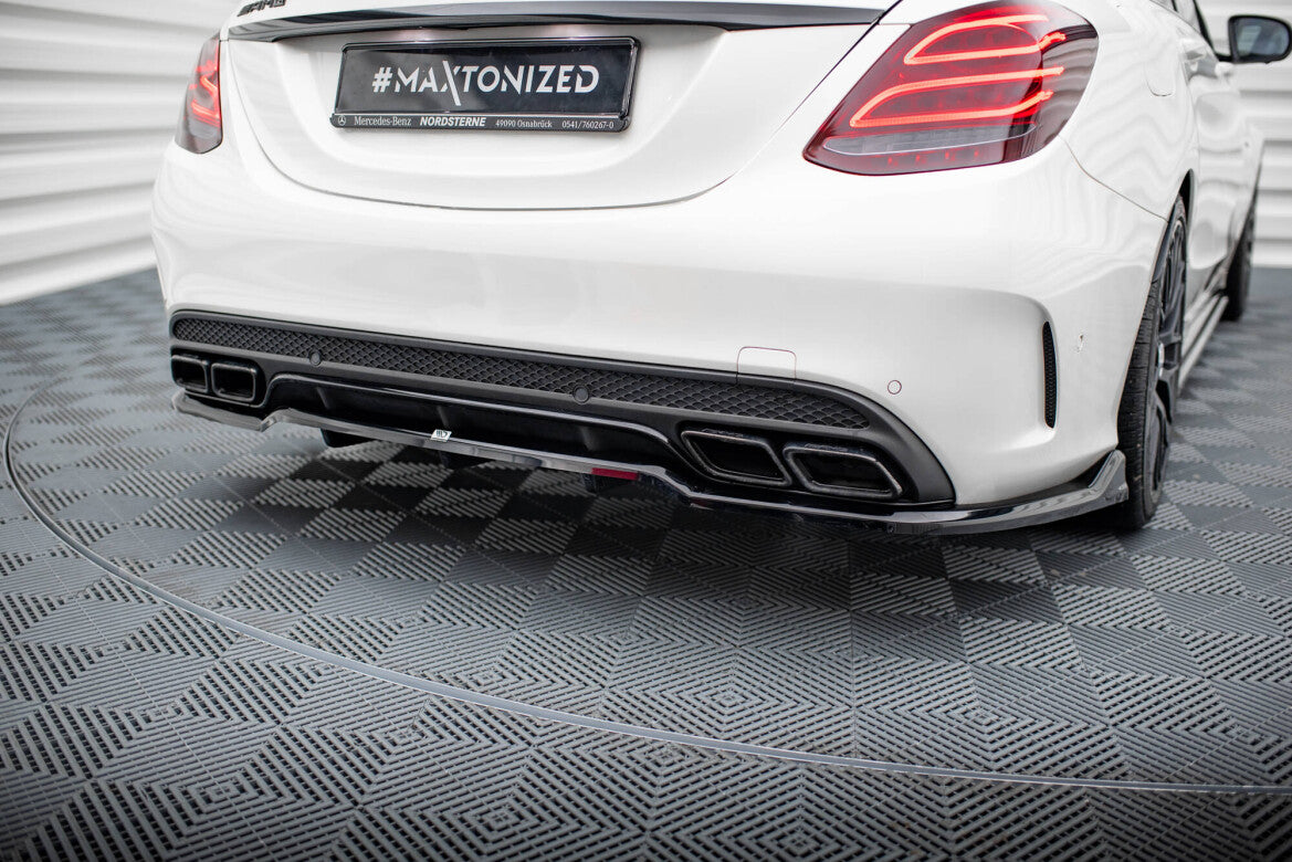 Diffusor Heckansatz passend für Mercedes-AMG C63 Limousine / Kombi W205 / S205 schwarz Hochglanz
