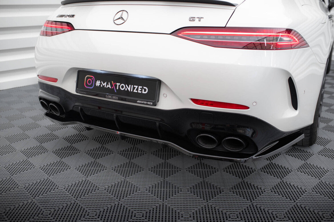 Diffusor Heckansatz passend für Mercedes-AMG GT 43 4 Door Coupe V8 Styling Package X290 schwarz Hochglanz