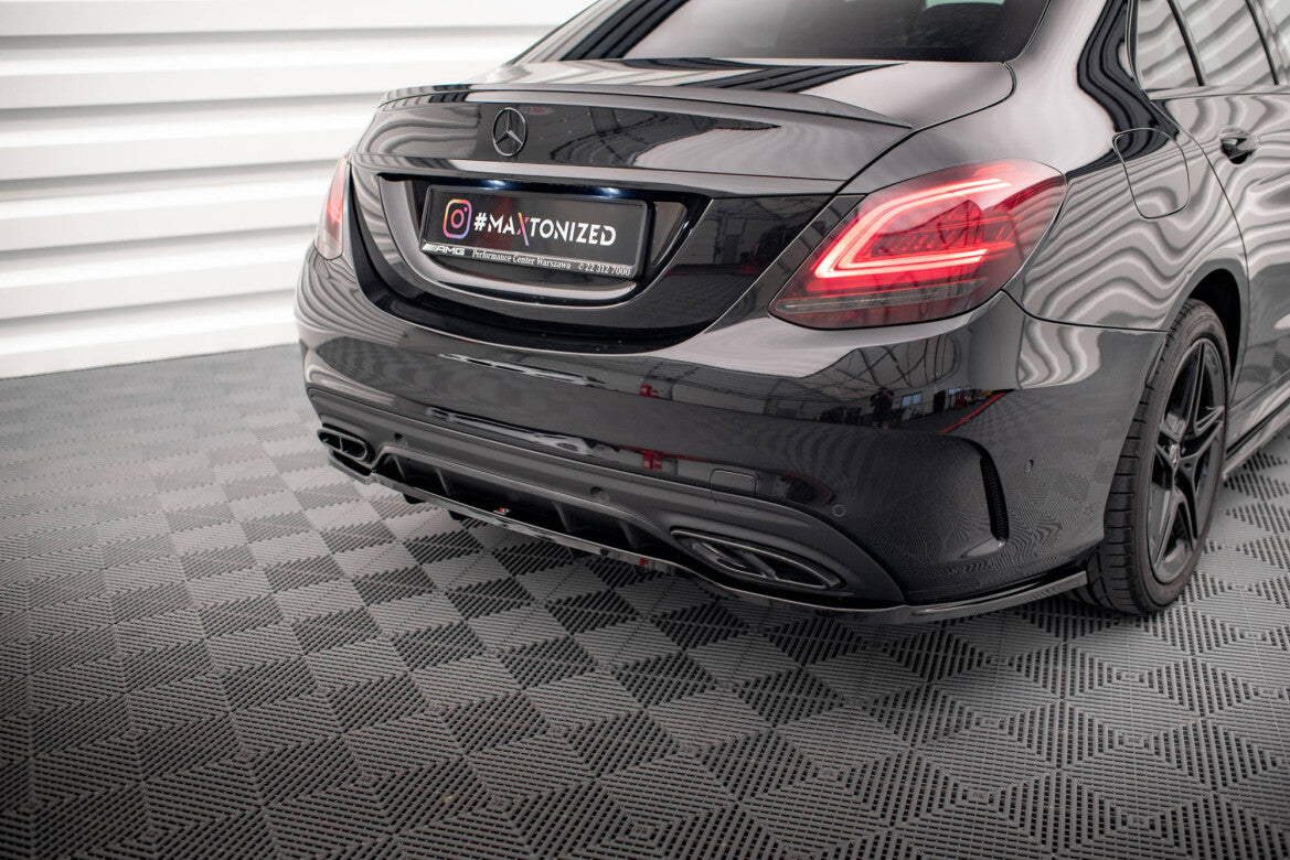 Diffusor Heckansatz passend für Mercedes C AMG-Line W205 FL schwarz Hochglanz