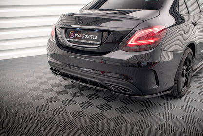 Diffusor Heckansatz passend für Mercedes C AMG-Line W205 FL schwarz Hochglanz