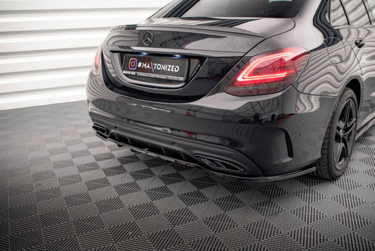 Diffusor Heckansatz passend für Mercedes C AMG-Line W205 FL schwarz Hochglanz
