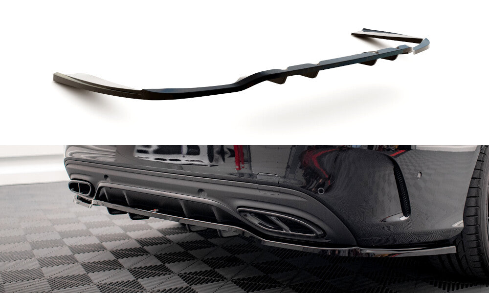 Diffusor Heckansatz passend für Mercedes C AMG-Line W205 FL schwarz Hochglanz