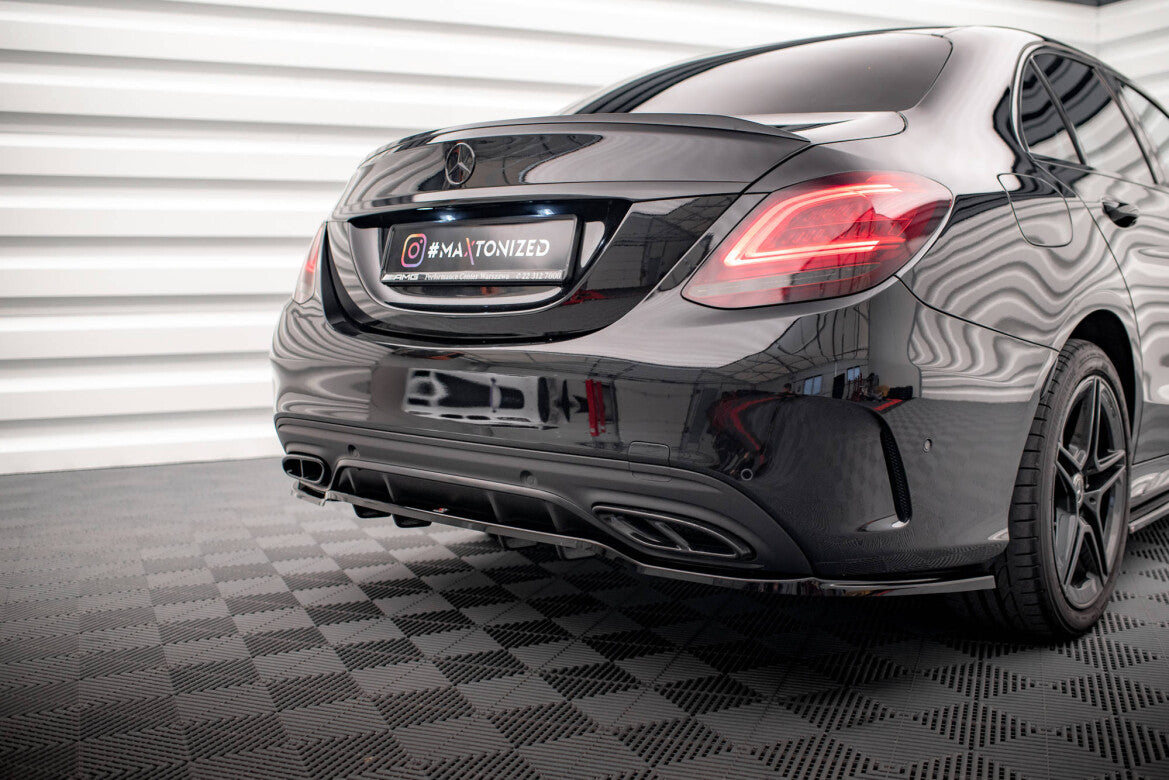 Diffusor Heckansatz passend für Mercedes C AMG-Line W205 FL schwarz Hochglanz