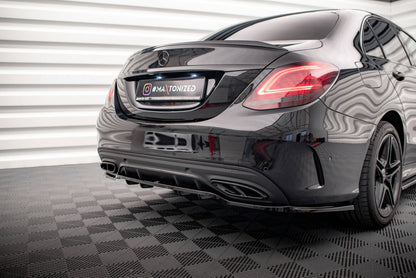 Diffusor Heckansatz passend für Mercedes C AMG-Line W205 FL schwarz Hochglanz
