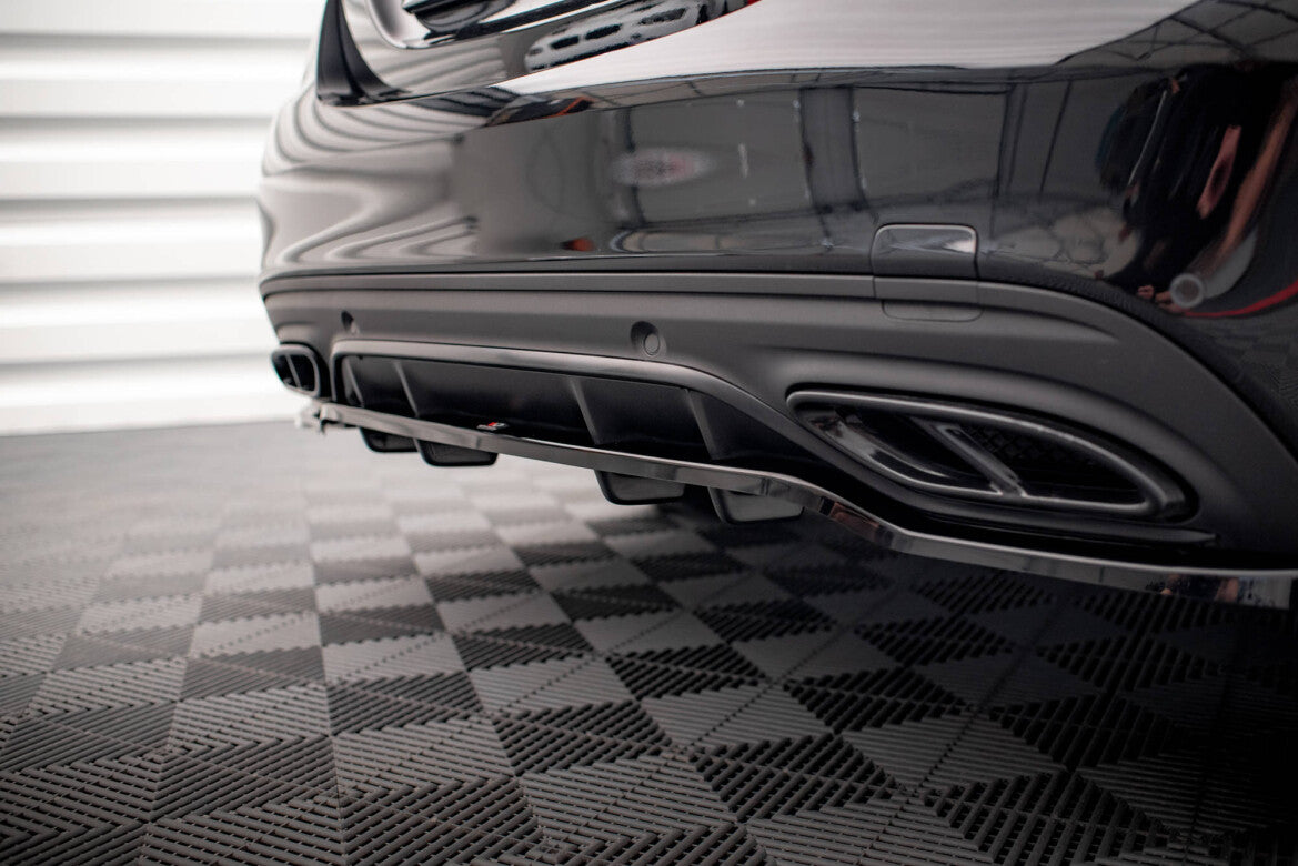 Diffusor Heckansatz passend für Mercedes C AMG-Line W205 FL schwarz Hochglanz