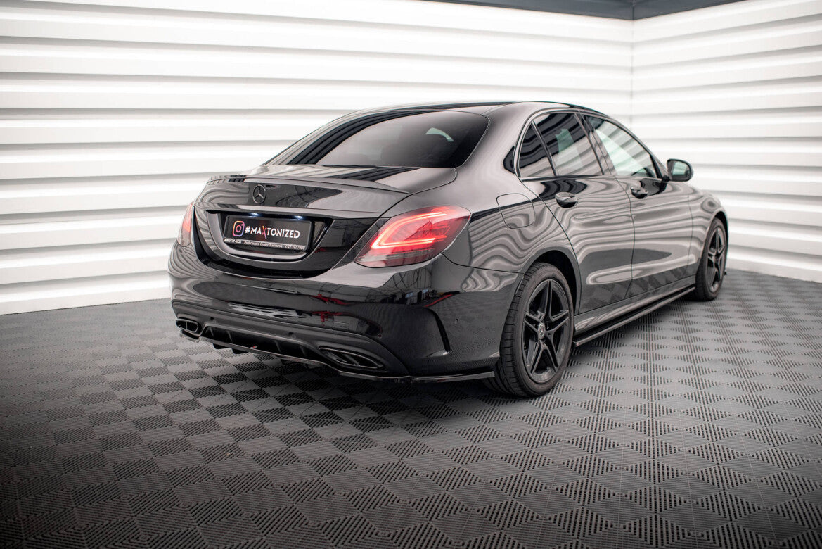 Diffusor Heckansatz passend für Mercedes C AMG-Line W205 FL schwarz Hochglanz