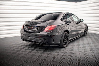 Diffusor Heckansatz passend für Mercedes C AMG-Line W205 FL schwarz Hochglanz