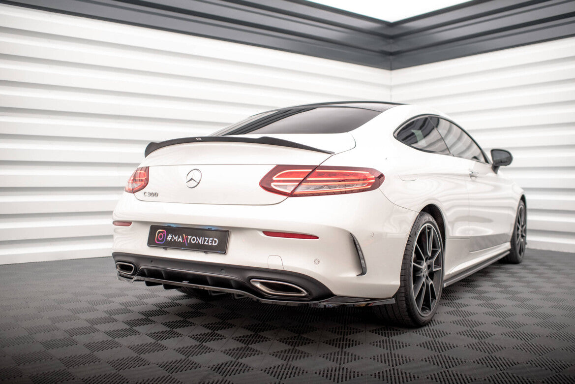 Diffusor Heckansatz passend für Mercedes C Coupe AMG-Line C205 FL schwarz Hochglanz