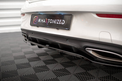 Diffusor Heckansatz passend für Mercedes C Coupe AMG-Line C205 FL schwarz Hochglanz