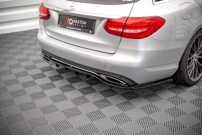 Diffusor Heckansatz passend für Mercedes C W205 schwarz Hochglanz
