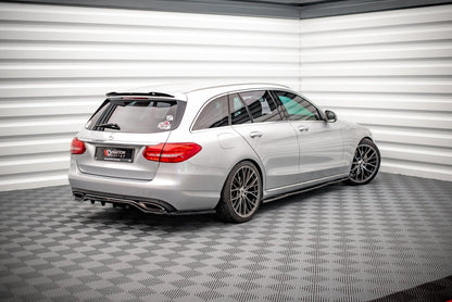 Diffusor Heckansatz passend für Mercedes C W205 schwarz Hochglanz