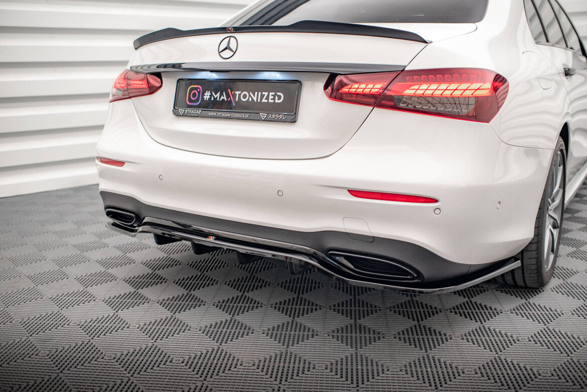 Diffusor Heckansatz passend für Mercedes E AMG-Line Limousine W213 FL schwarz Hochglanz