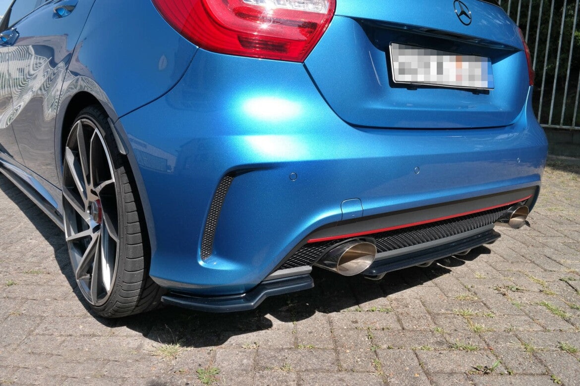 Diffusor Heckansatz passend für Mercedes W176 AMG-LINE vor FL schwarz Hochglanz
