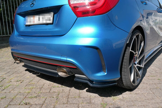Diffusor Heckansatz passend für Mercedes W176 AMG-LINE vor FL schwarz Hochglanz