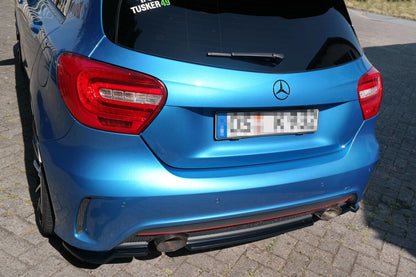Diffusor Heckansatz passend für Mercedes W176 AMG-LINE vor FL schwarz Hochglanz