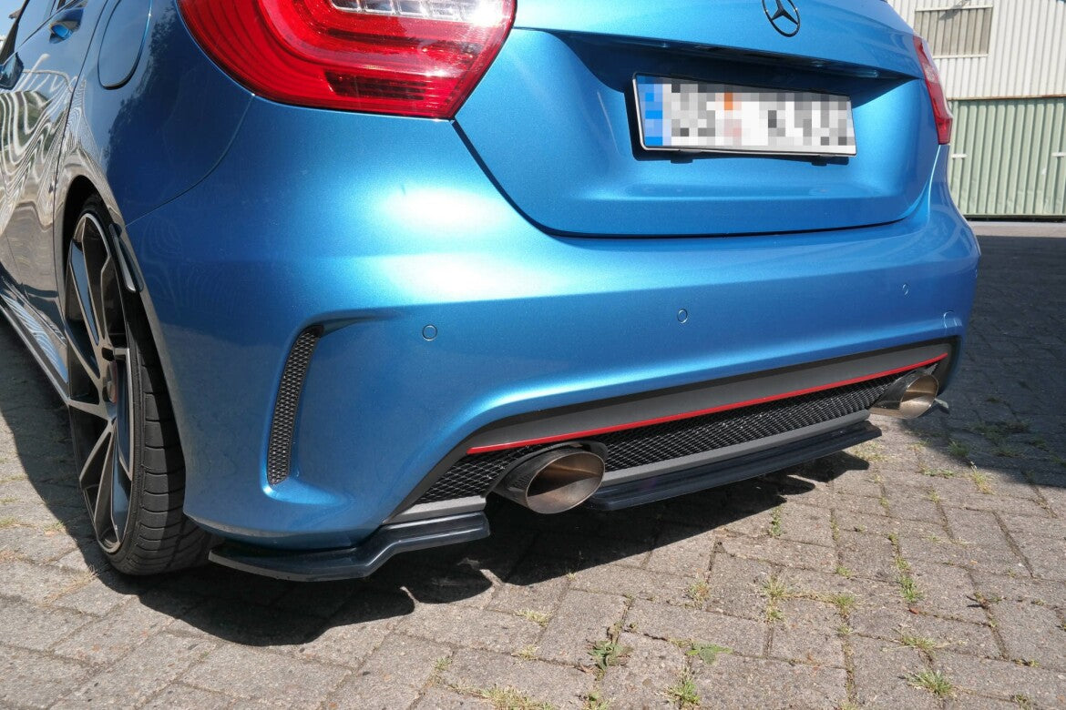 Diffusor Heckansatz passend für Mercedes W176 AMG-LINE vor FL schwarz Hochglanz