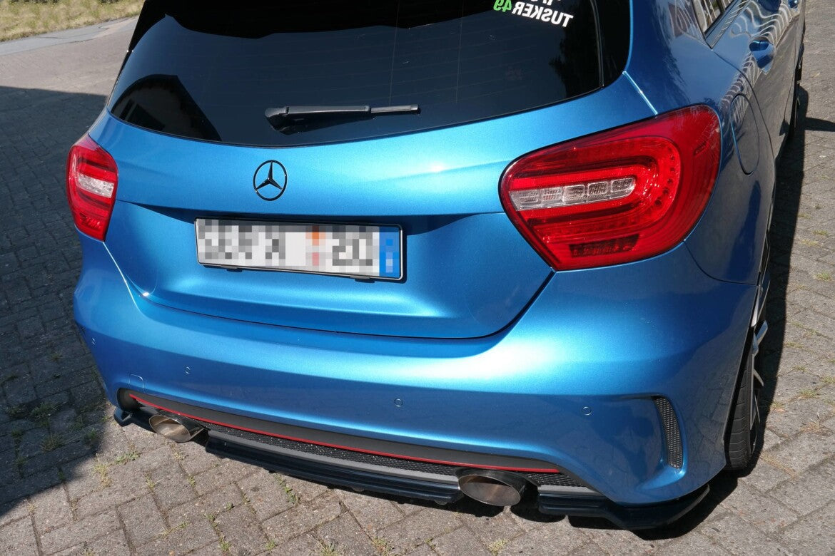 Diffusor Heckansatz passend für Mercedes W176 AMG-LINE vor FL schwarz Hochglanz