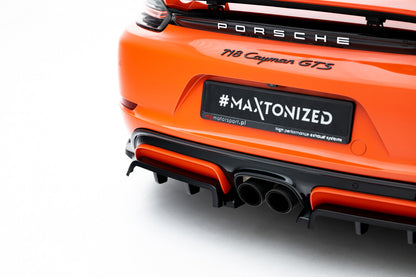 Diffusor Heckansatz passend für Porsche 718 Cayman GTS 982c schwarz Hochglanz
