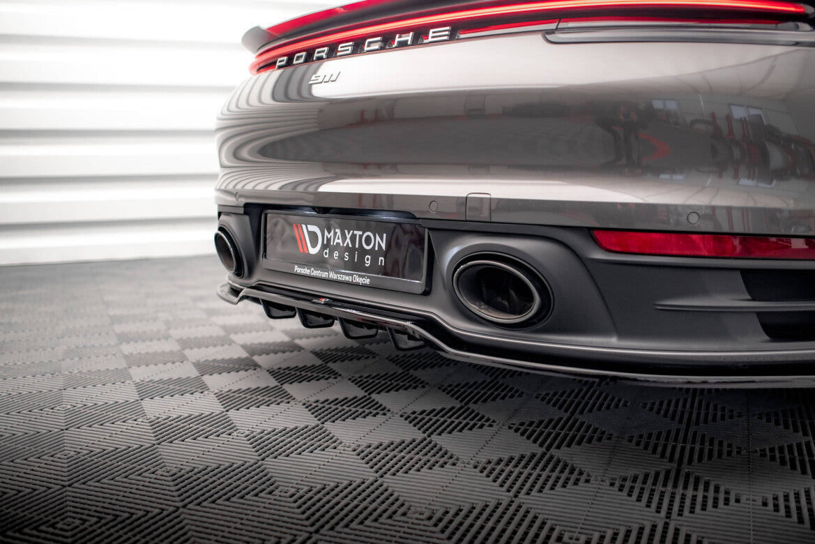 Diffusor Heckansatz passend für Porsche 911 Carrera 4S 992 schwarz Hochglanz