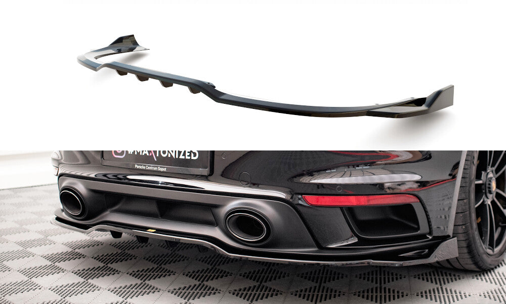 Diffusor Heckansatz passend für Porsche 911 Turbo S 992 schwarz Hochglanz