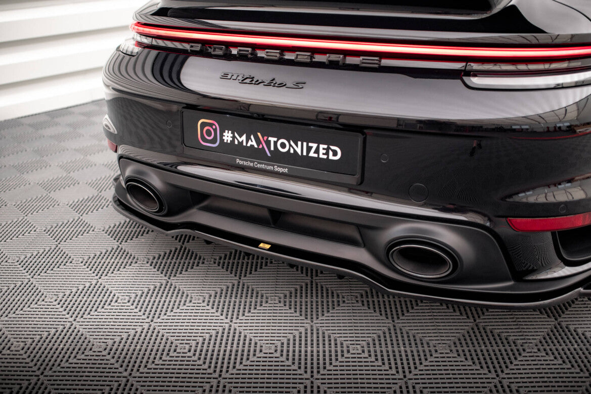 Diffusor Heckansatz passend für Porsche 911 Turbo S 992 schwarz Hochglanz