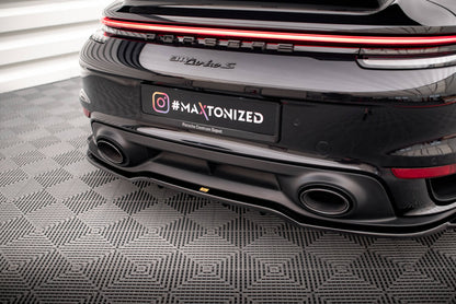 Diffusor Heckansatz passend für Porsche 911 Turbo S 992 schwarz Hochglanz