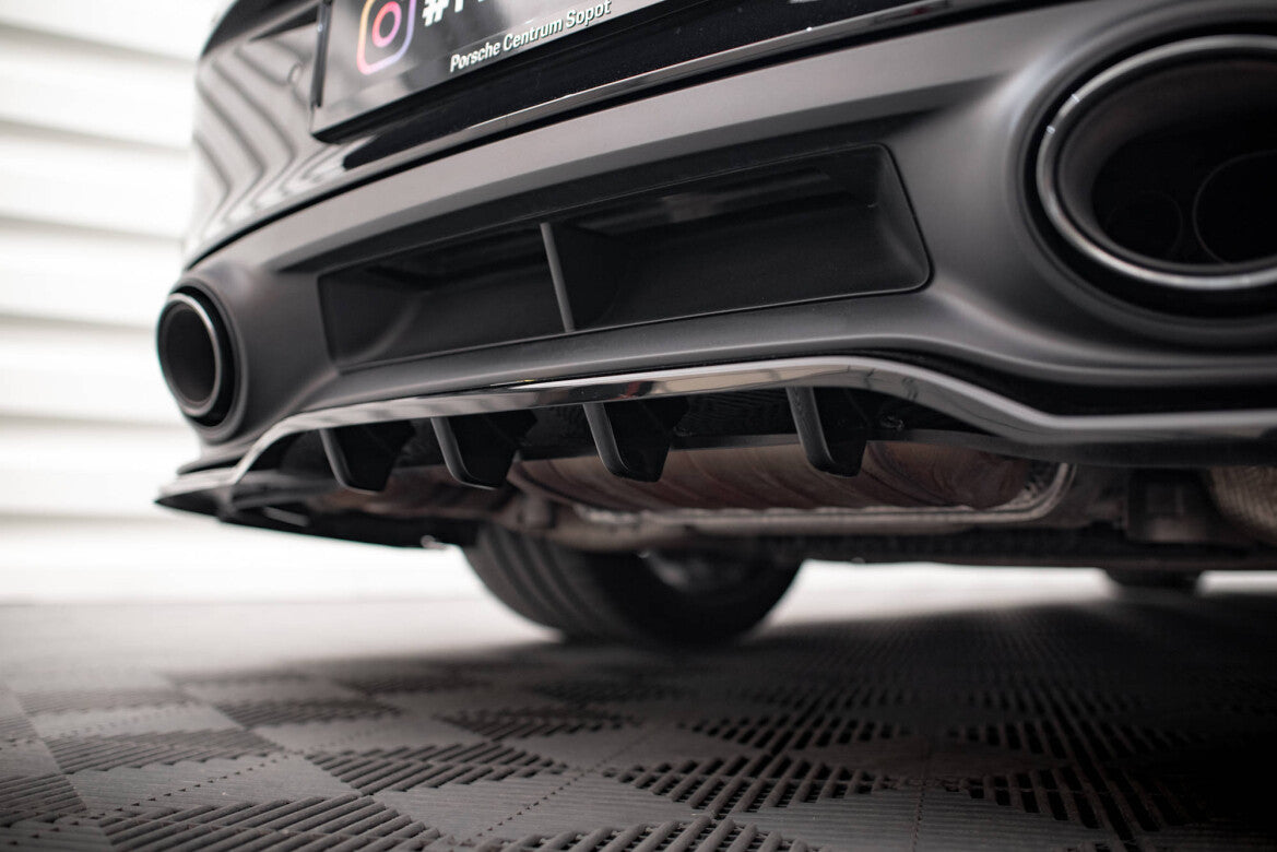 Diffusor Heckansatz passend für Porsche 911 Turbo S 992 schwarz Hochglanz