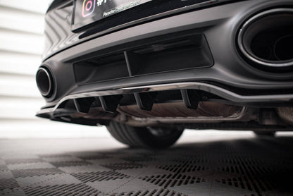 Diffusor Heckansatz passend für Porsche 911 Turbo S 992 schwarz Hochglanz