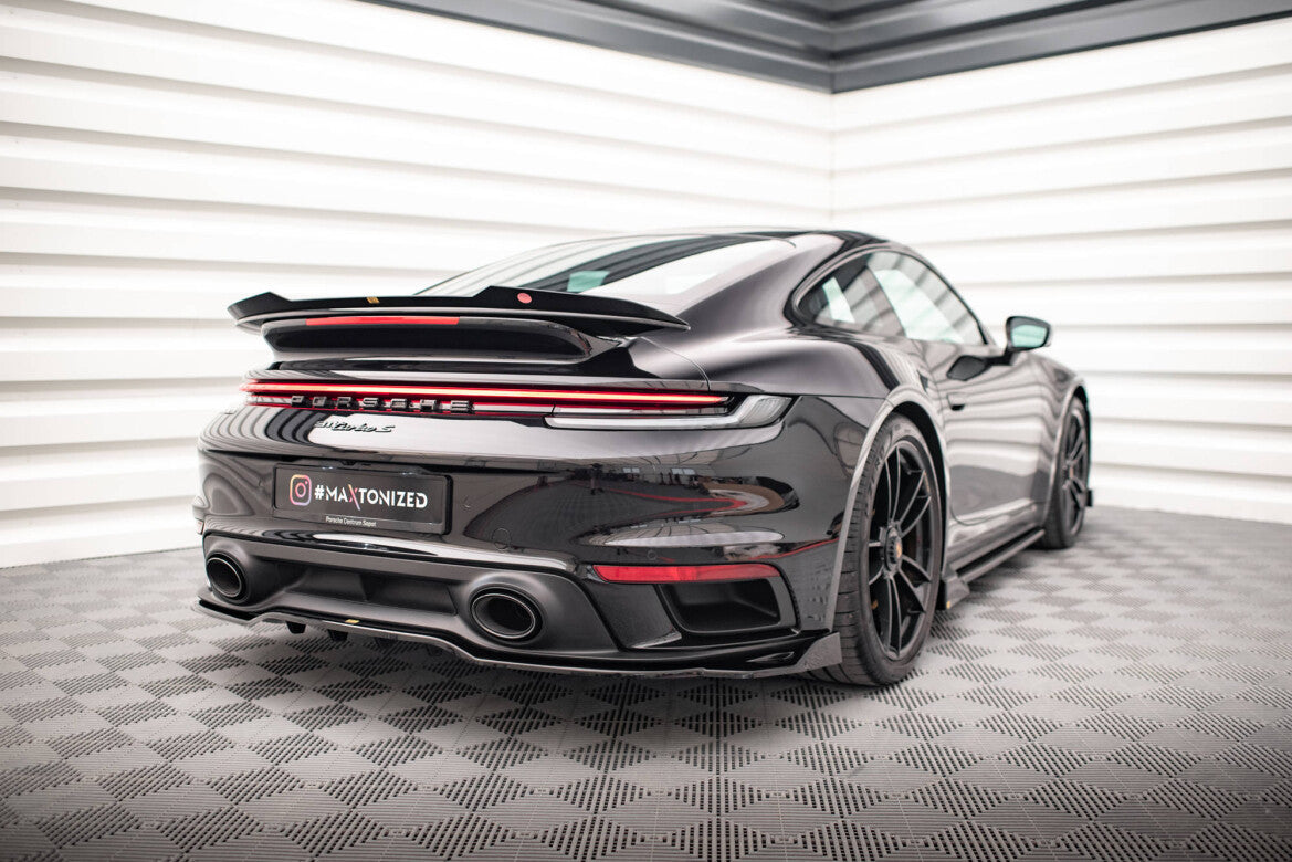 Diffusor Heckansatz passend für Porsche 911 Turbo S 992 schwarz Hochglanz