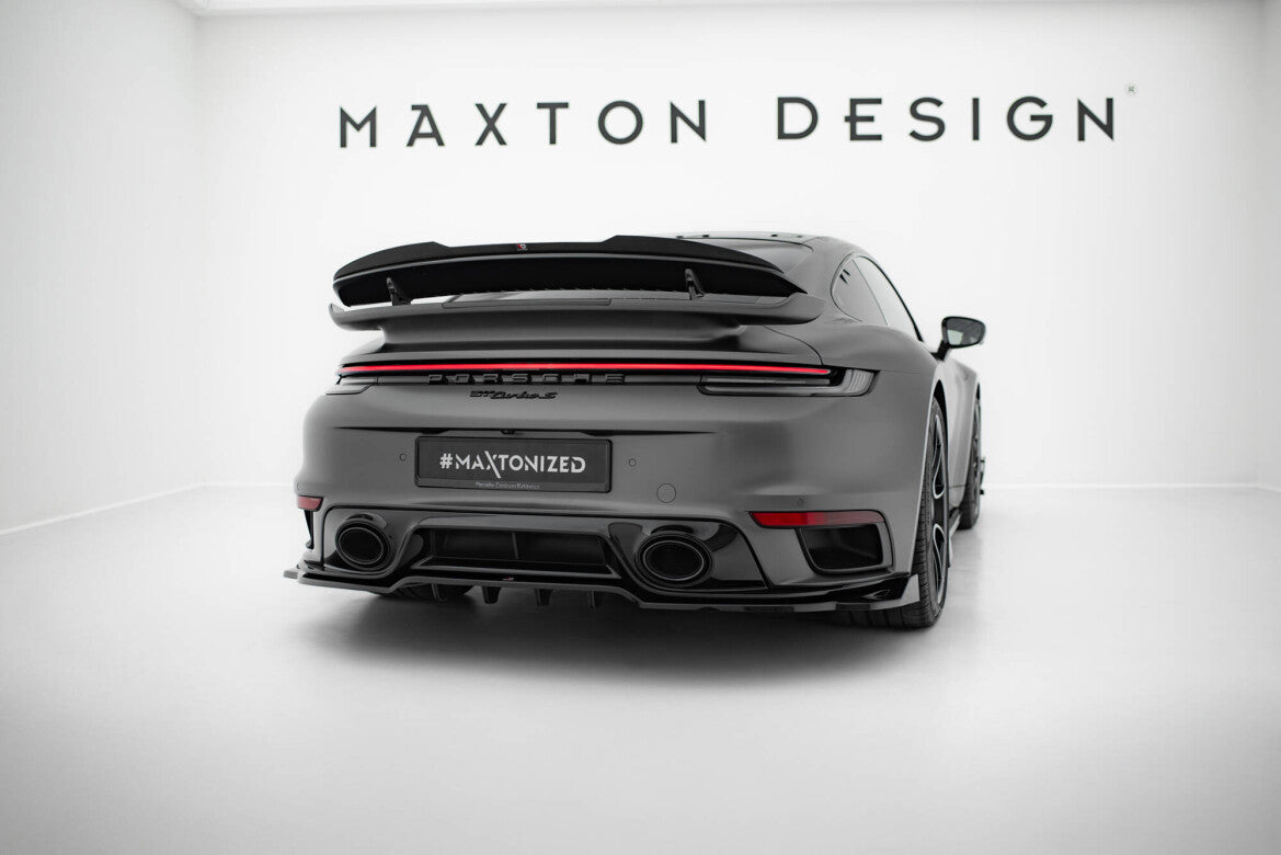 Diffusor Heckansatz passend für Porsche 911 Turbo S Sport Package 992 schwarz Hochglanz