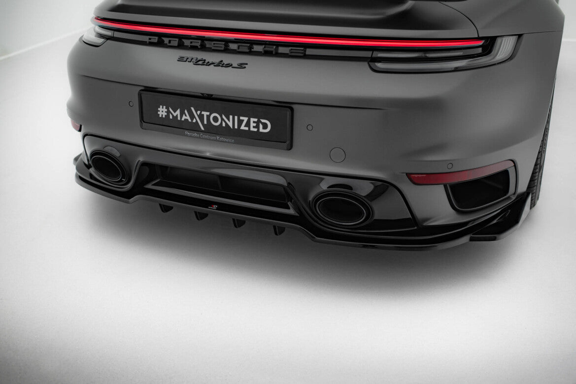 Diffusor Heckansatz passend für Porsche 911 Turbo S Sport Package 992 schwarz Hochglanz