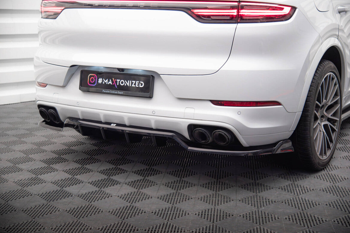 Diffusor Heckansatz passend für Porsche Cayenne Coupe / SUV Mk3 schwarz Hochglanz