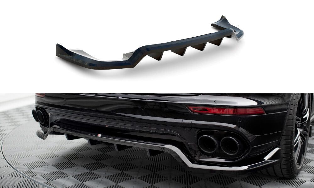 Diffusor Heckansatz passend für Porsche Cayenne Mk2 FL schwarz Hochglanz
