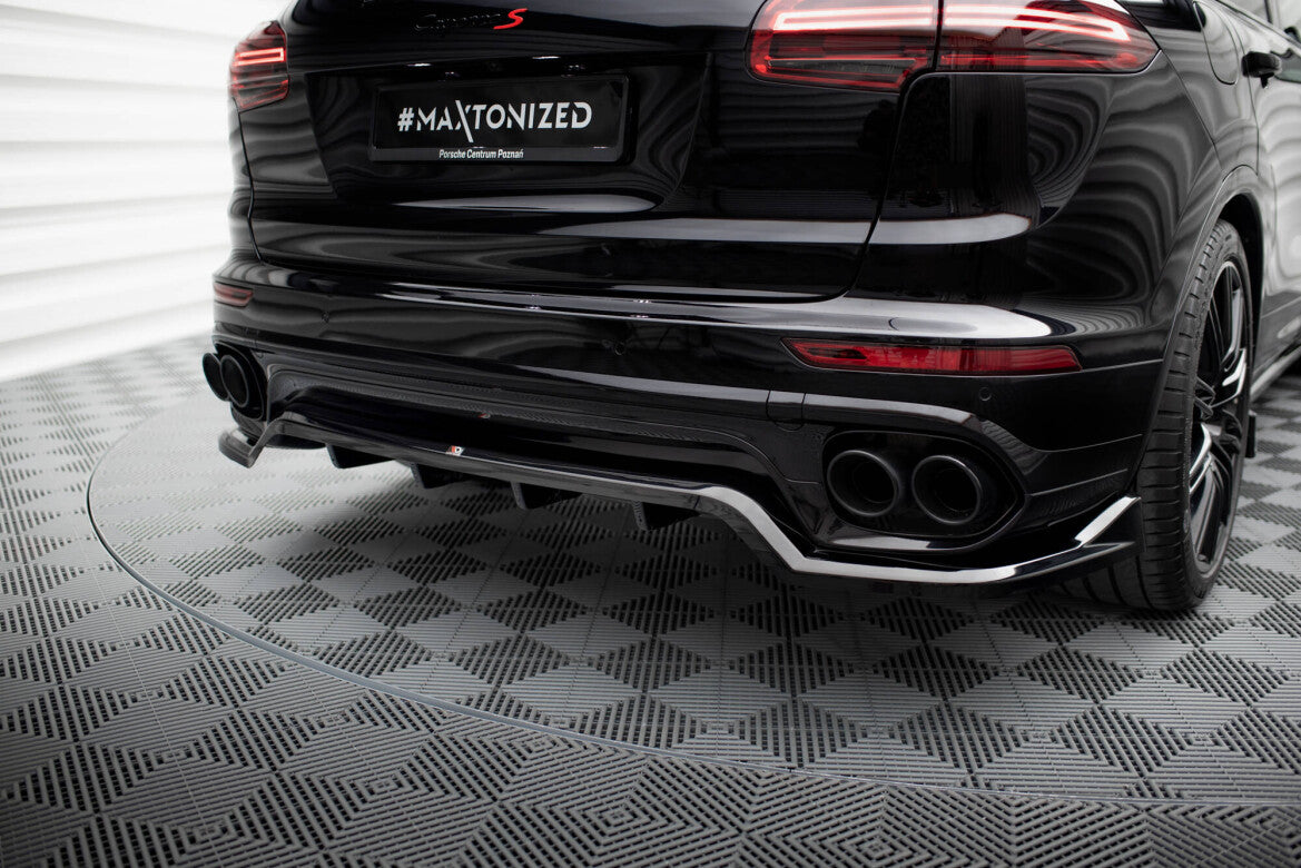 Diffusor Heckansatz passend für Porsche Cayenne Mk2 FL schwarz Hochglanz