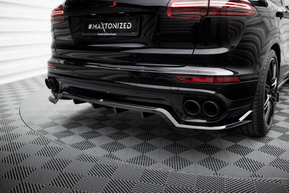Diffusor Heckansatz passend für Porsche Cayenne Mk2 FL schwarz Hochglanz