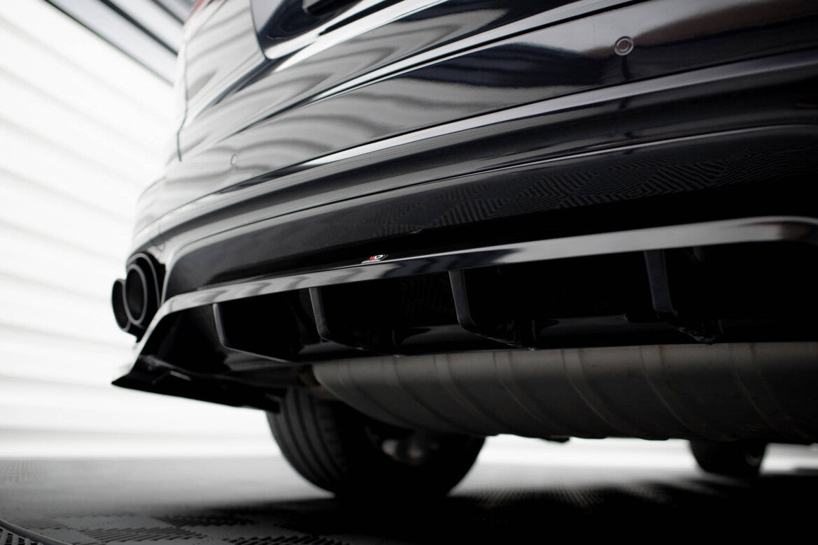 Diffusor Heckansatz passend für Porsche Cayenne Mk2 FL schwarz Hochglanz