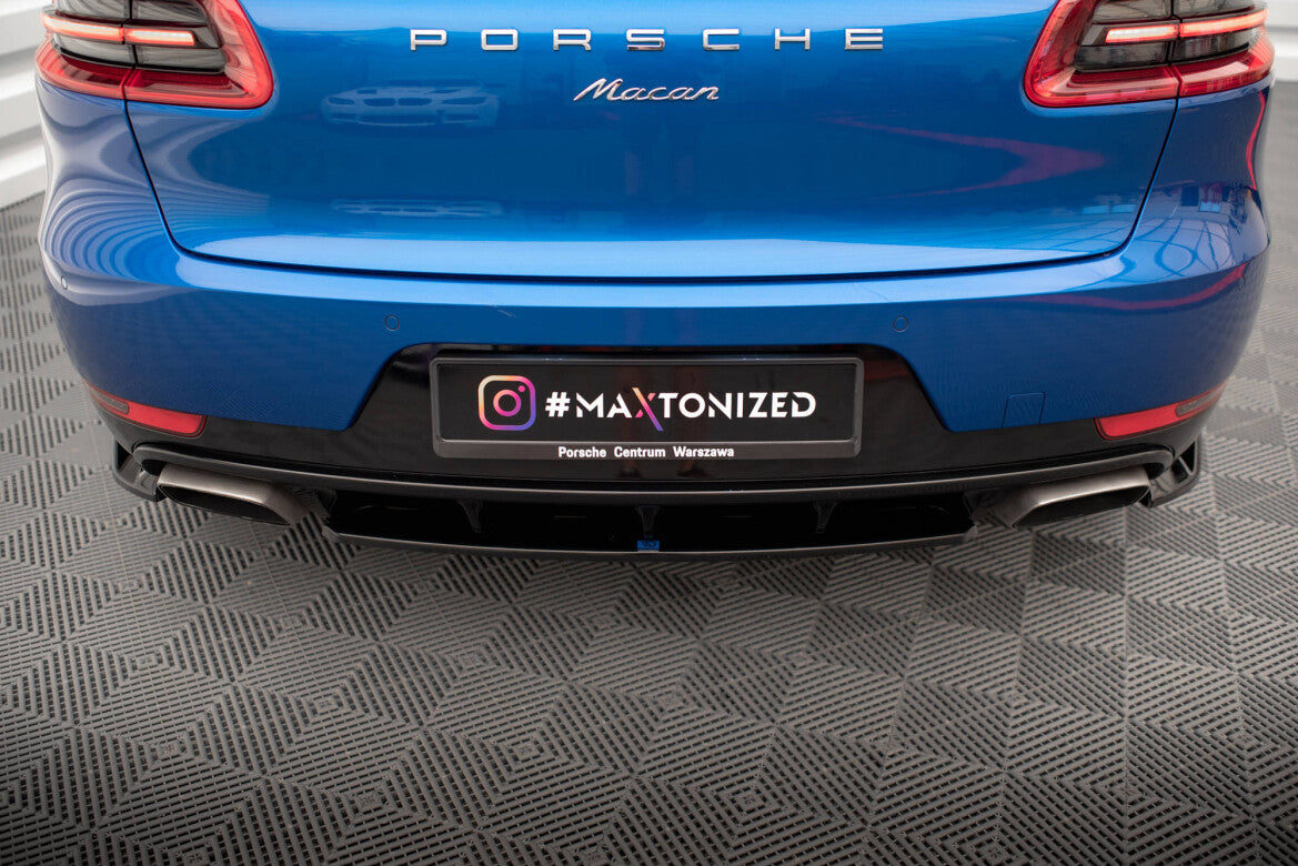 Diffusor Heckansatz passend für Porsche Macan Mk1 schwarz Hochglanz