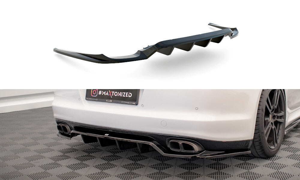 Diffusor Heckansatz passend für Porsche Panamera Turbo 970 schwarz Hochglanz
